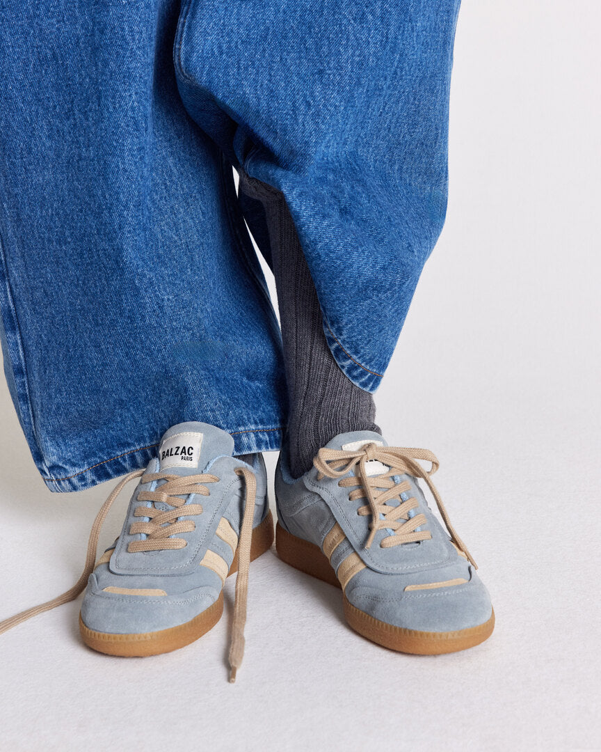Baskets Quinn bleu et beige