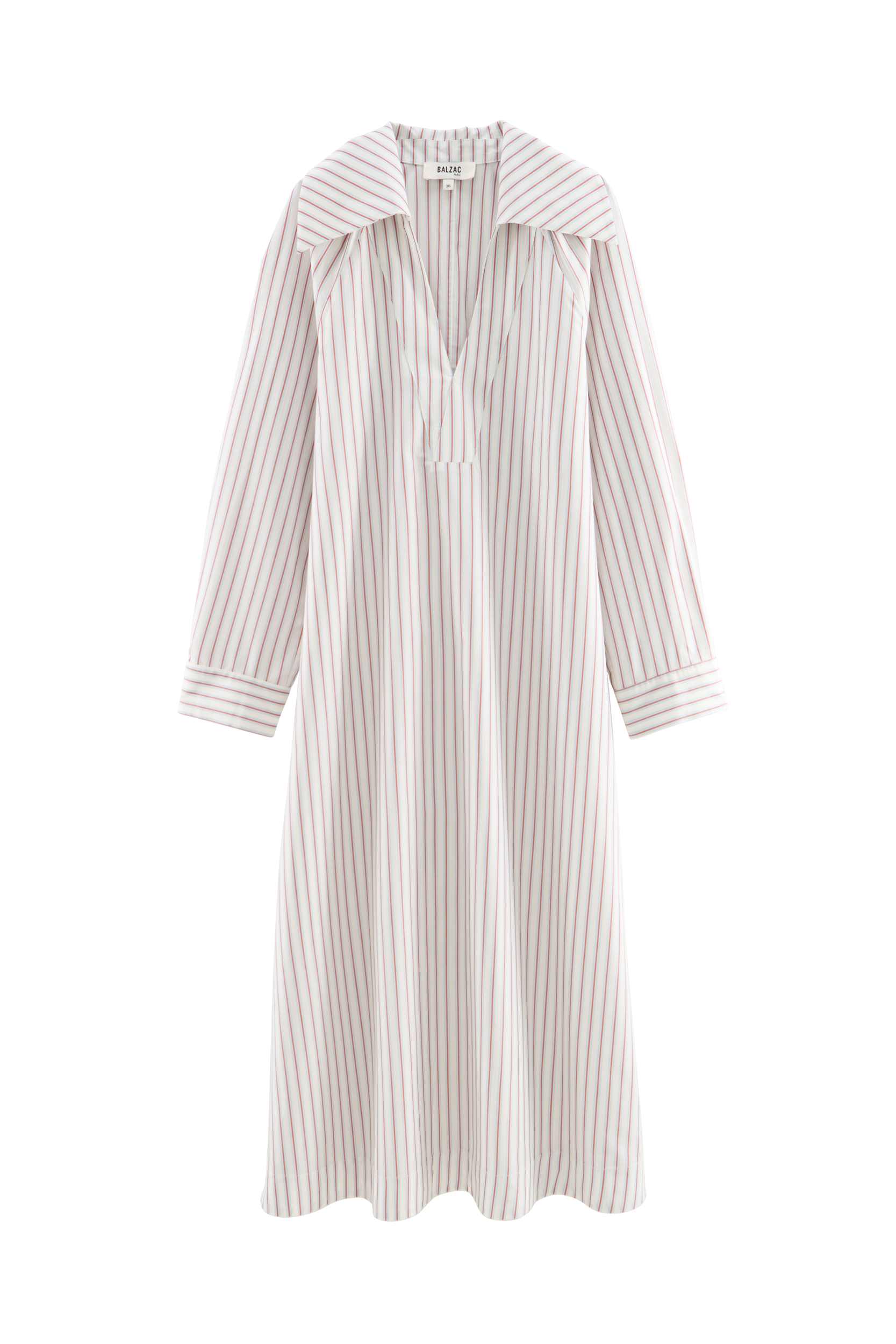 Robe Segolene rayures rouge fond blanc