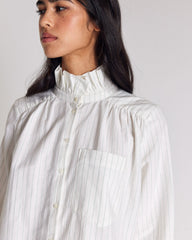 Chemise Leonor rayures vert et écru