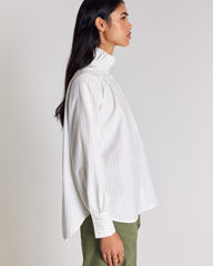 Chemise Leonor rayures vert et écru