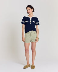 Polo Milan bleu marine et blanc