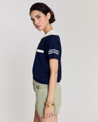 Polo Milan bleu marine et blanc
