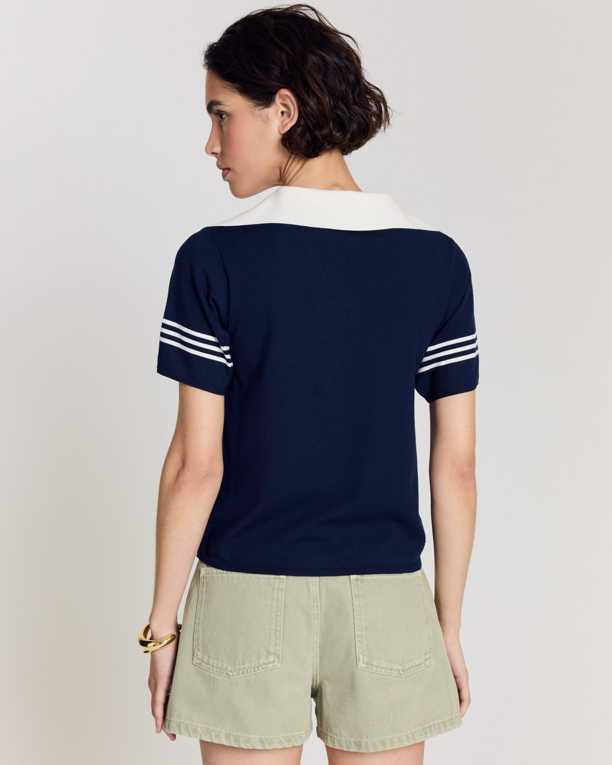 Polo Milan bleu marine et blanc