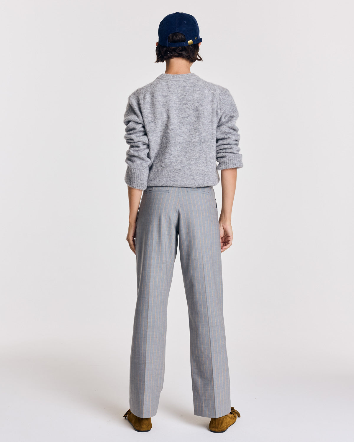 Pantalon Orlando rayures gris et beige