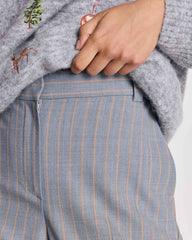 Pantalon Orlando rayures gris et beige