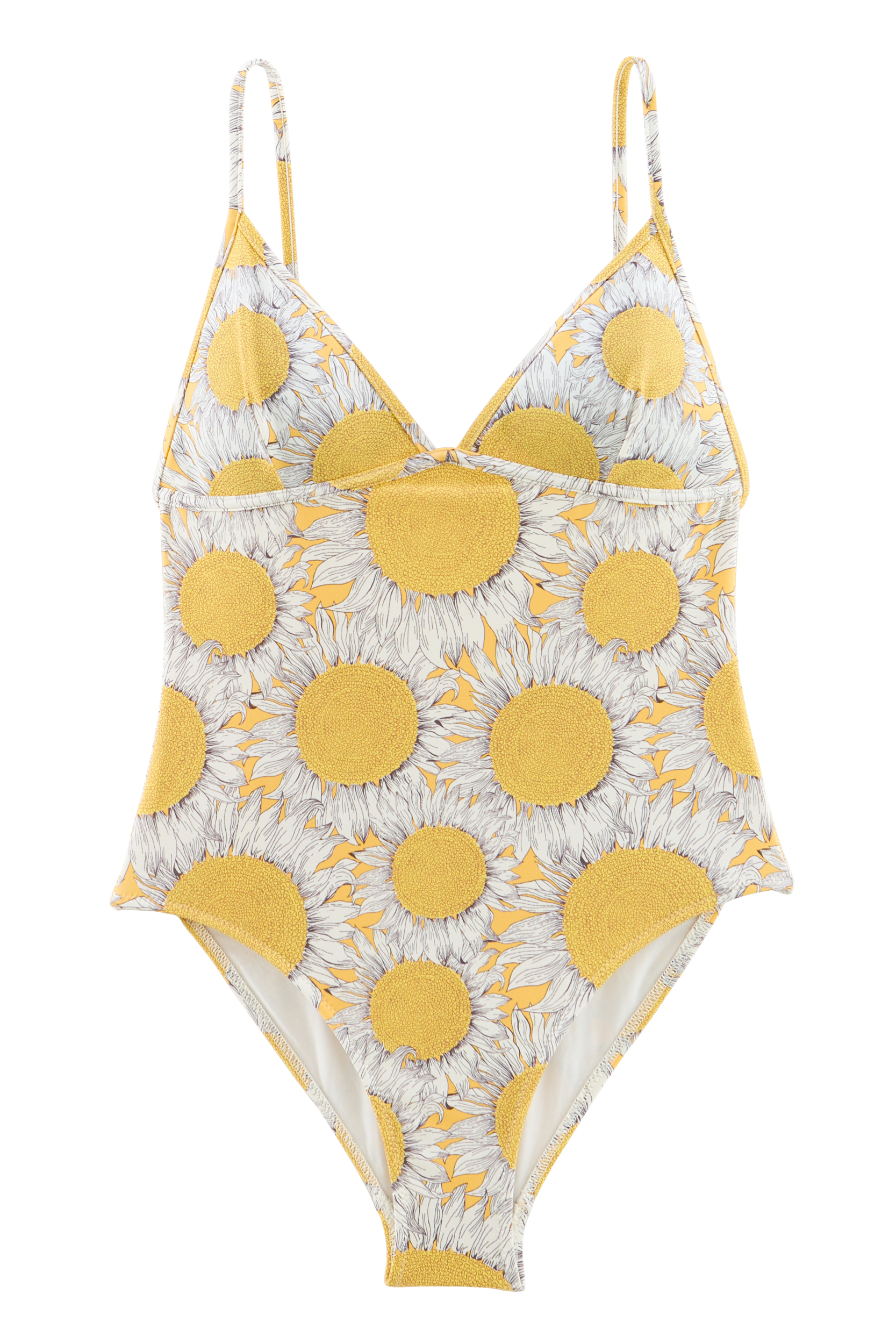 Maillot de bain Aline imprimé Tournesols jaune
