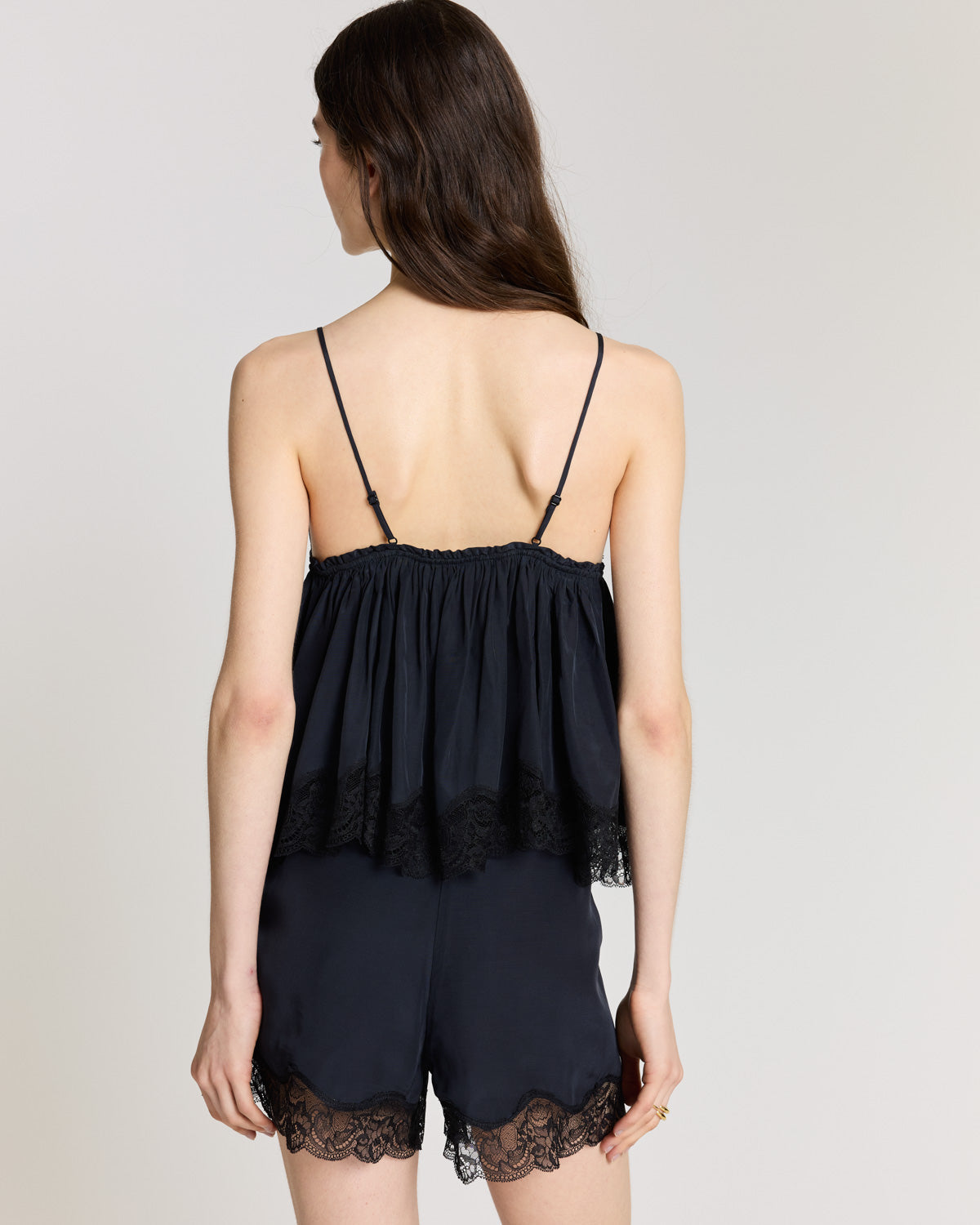 Short Flora bleu marine et noir