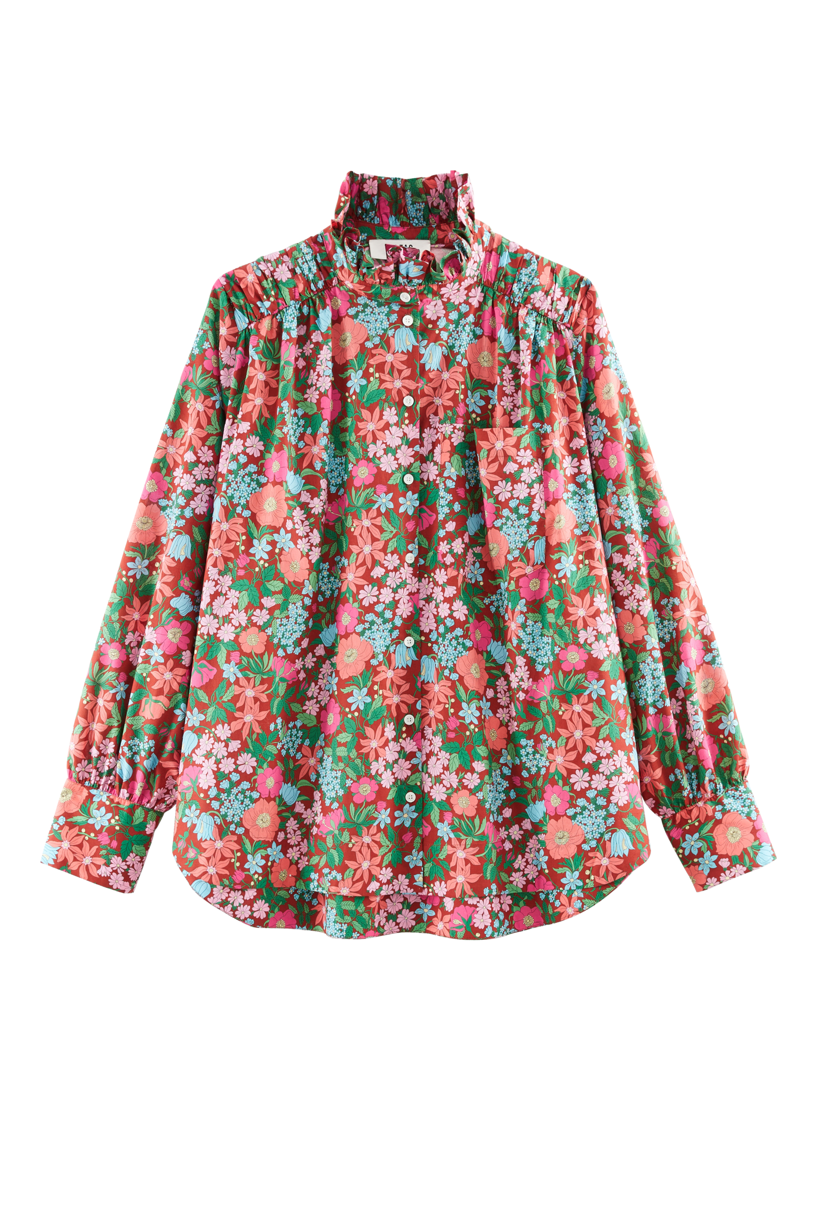 Chemise Leonor imprimé Liberty rose et bordeaux