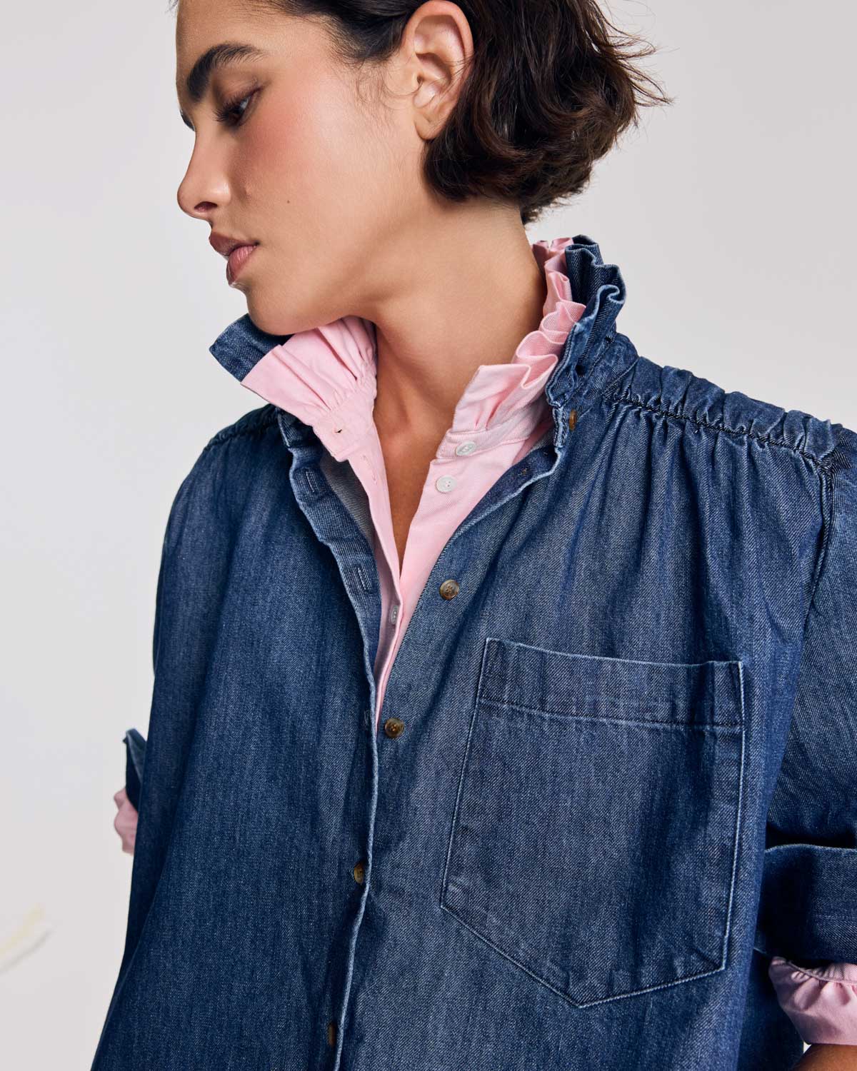 Chemise Léonor bleu chambray foncé