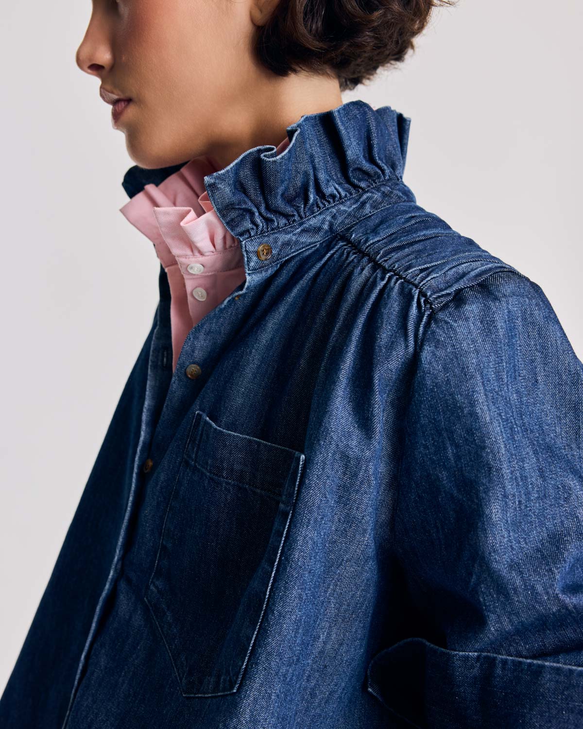 Chemise Léonor bleu chambray foncé