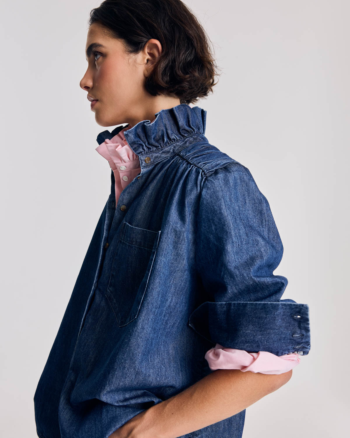 Chemise Léonor bleu chambray foncé