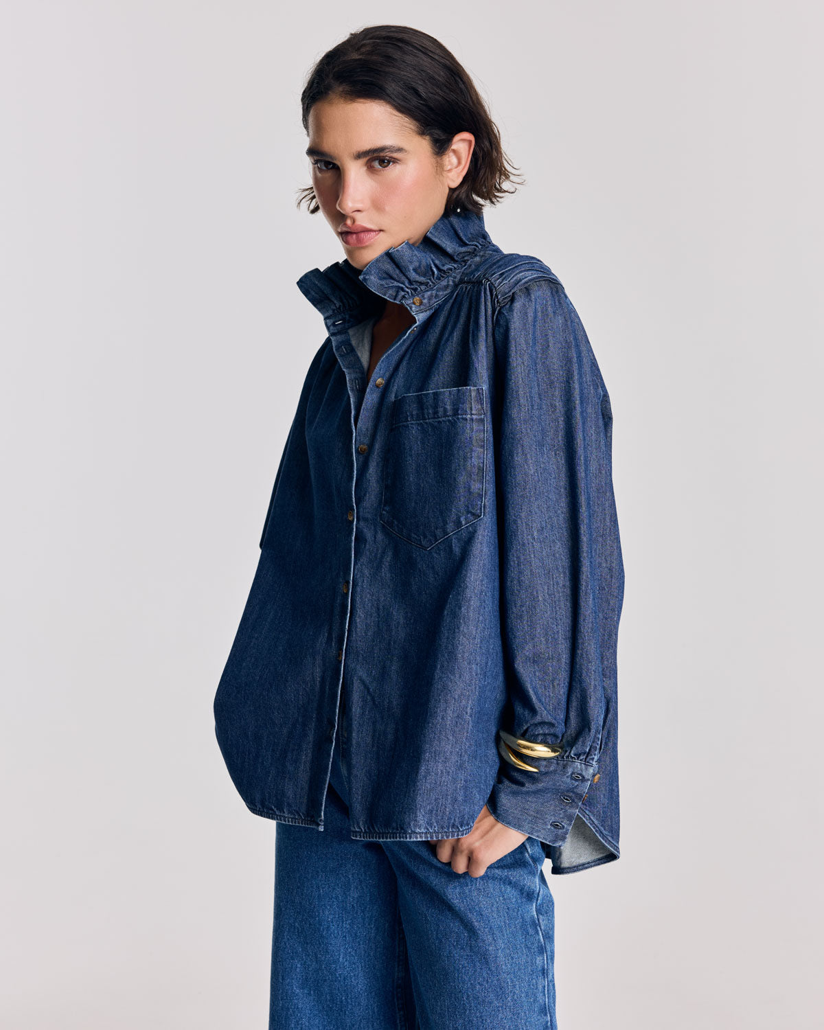 Chemise Léonor bleu chambray foncé