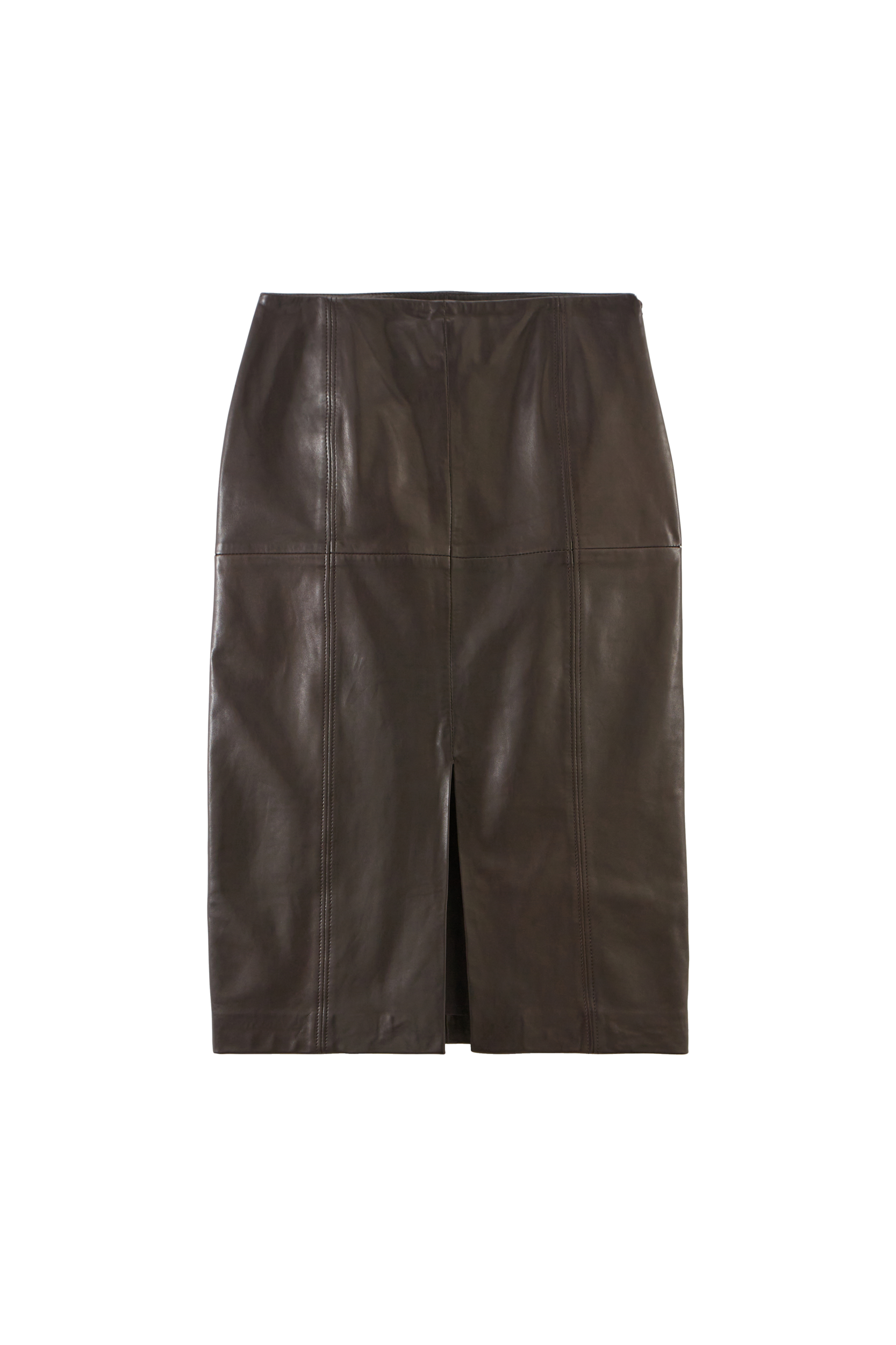 Jupe Quitterie cuir chocolat