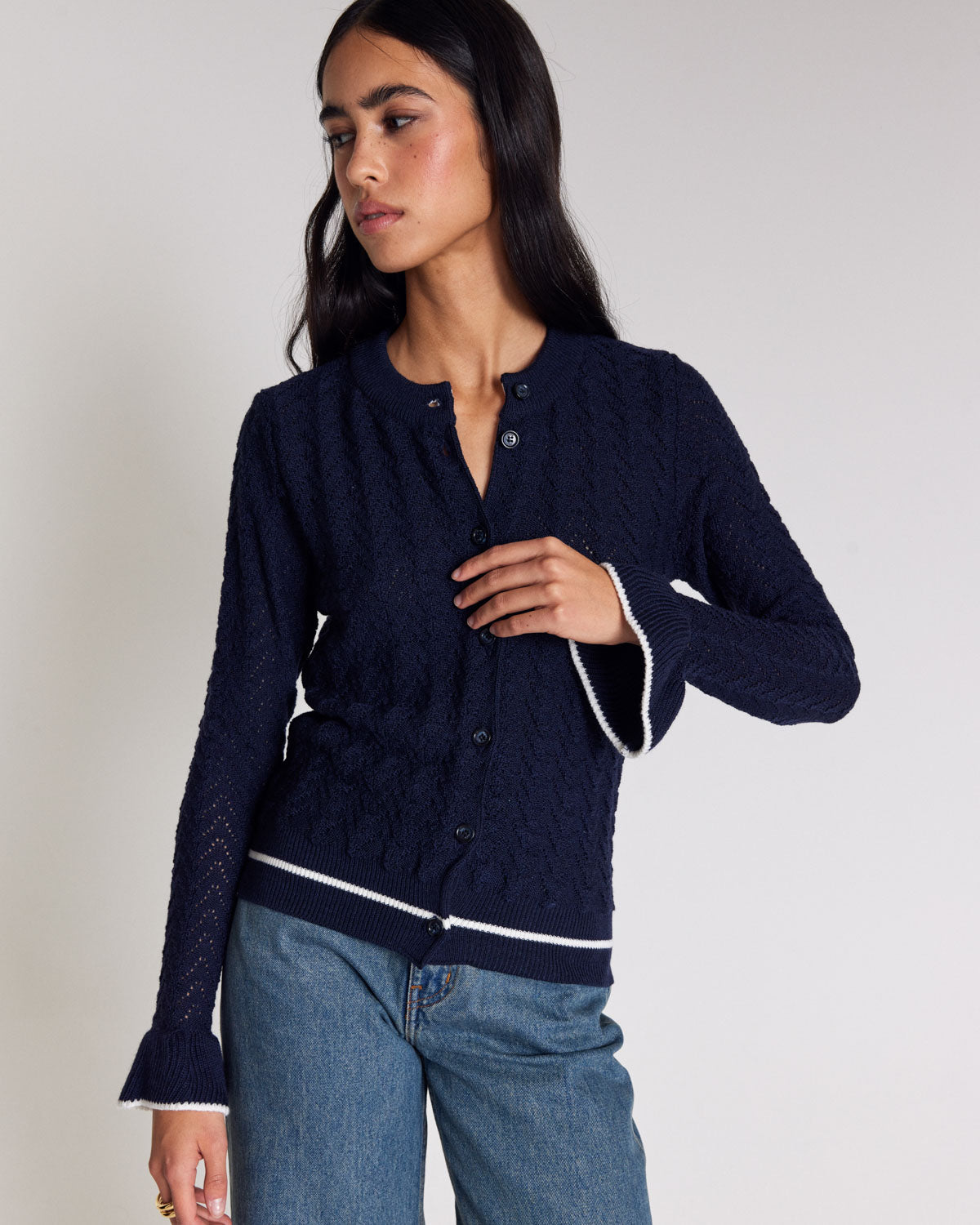 Cardigan Adriana bleu marine