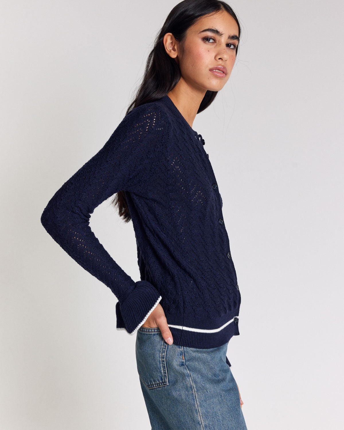 Cardigan Adriana bleu marine