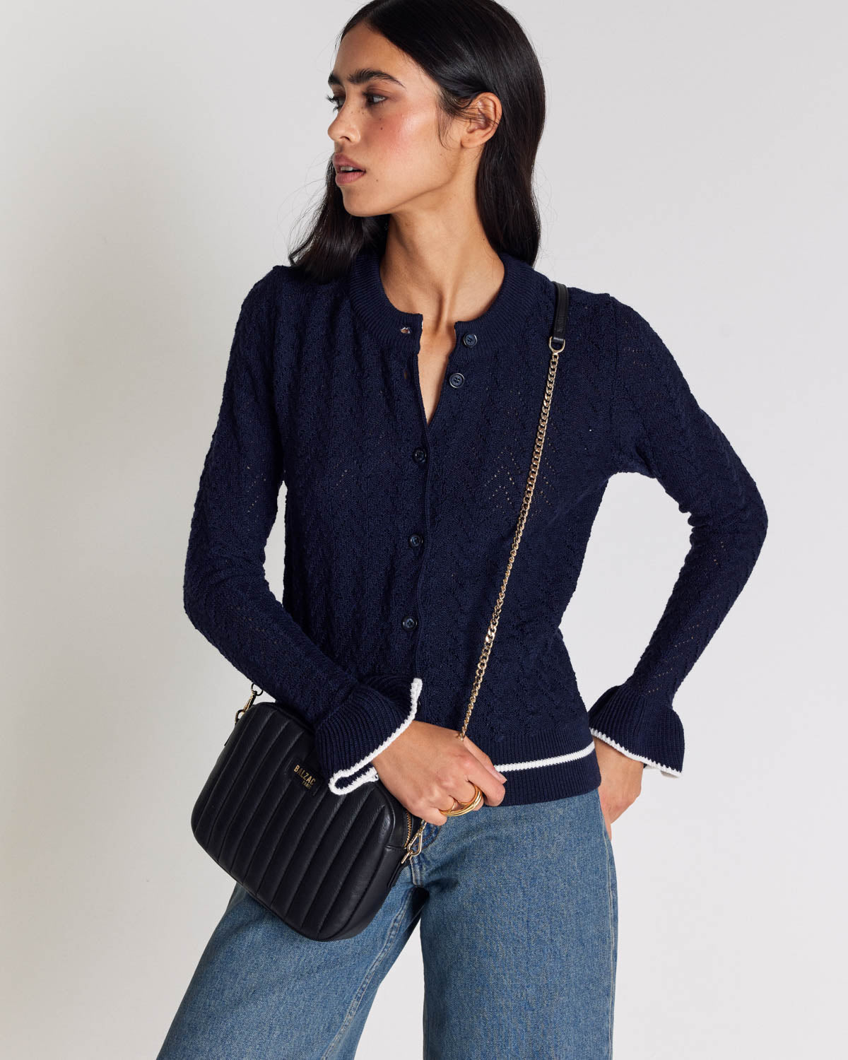 Cardigan Adriana bleu marine