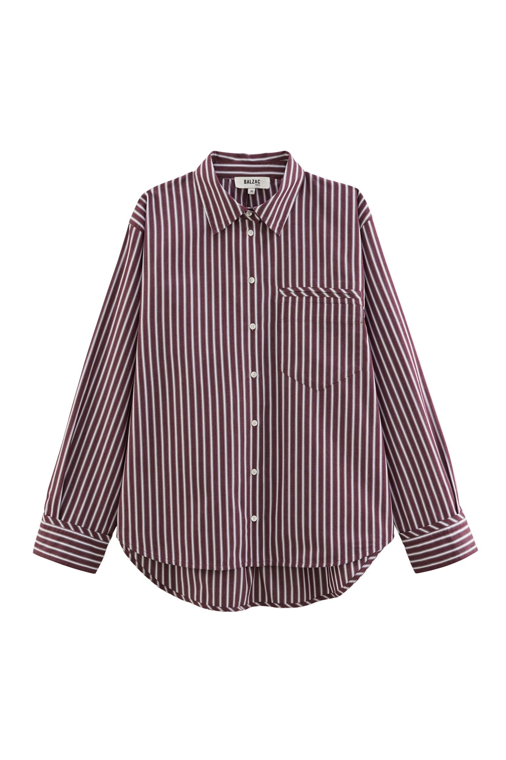 Chemise Stanislas rayures prune