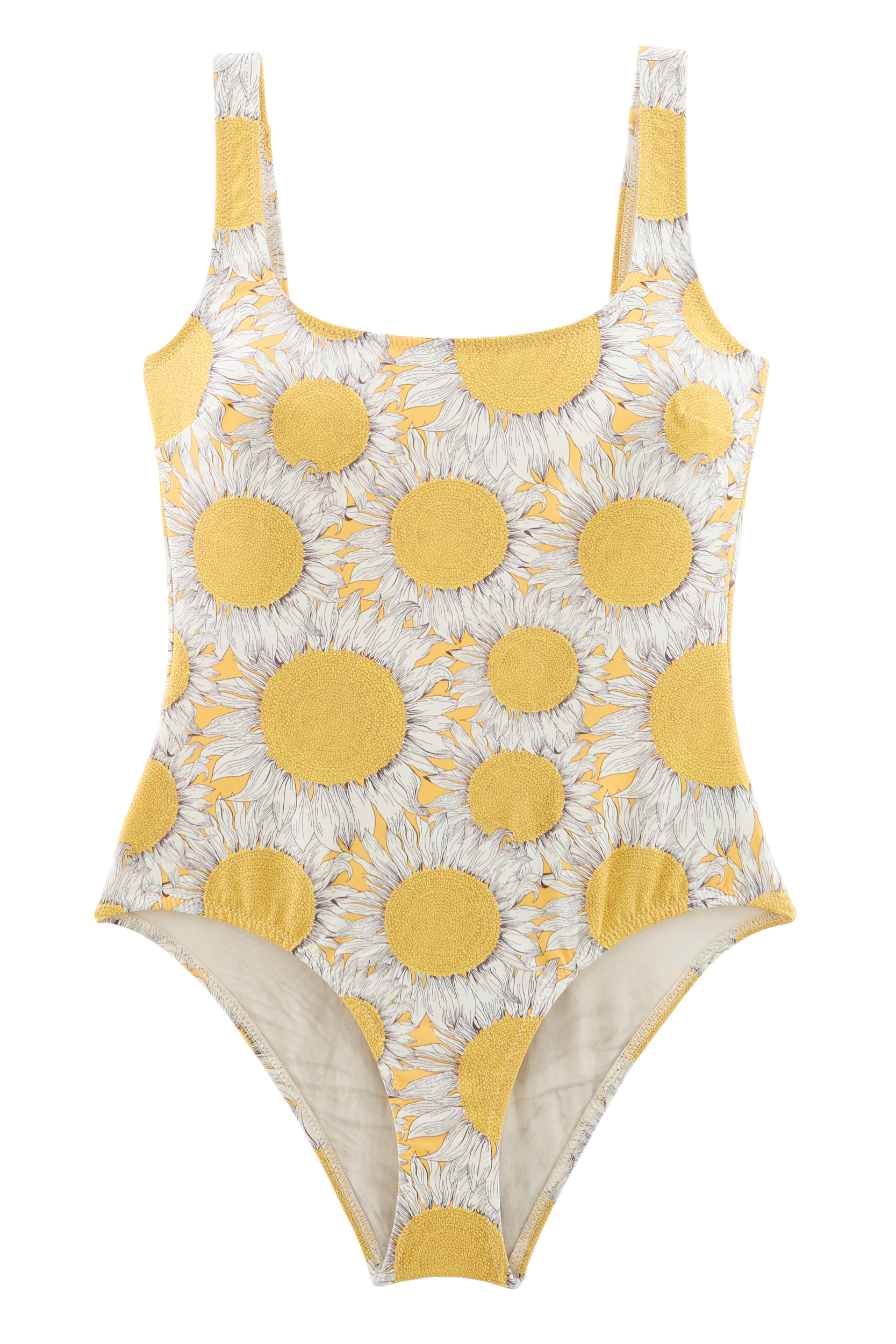 Maillot de bain Emy imprimé Tournesols jaune