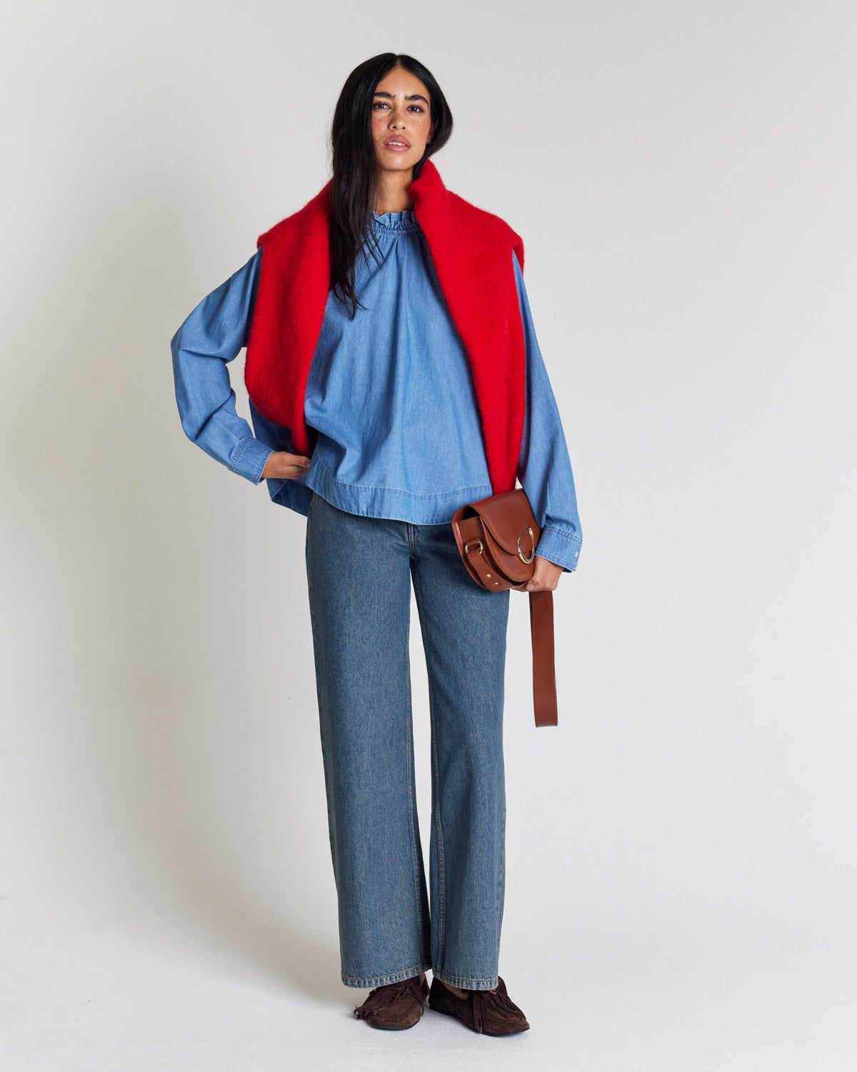 Blouse Zoelie bleu chambray
