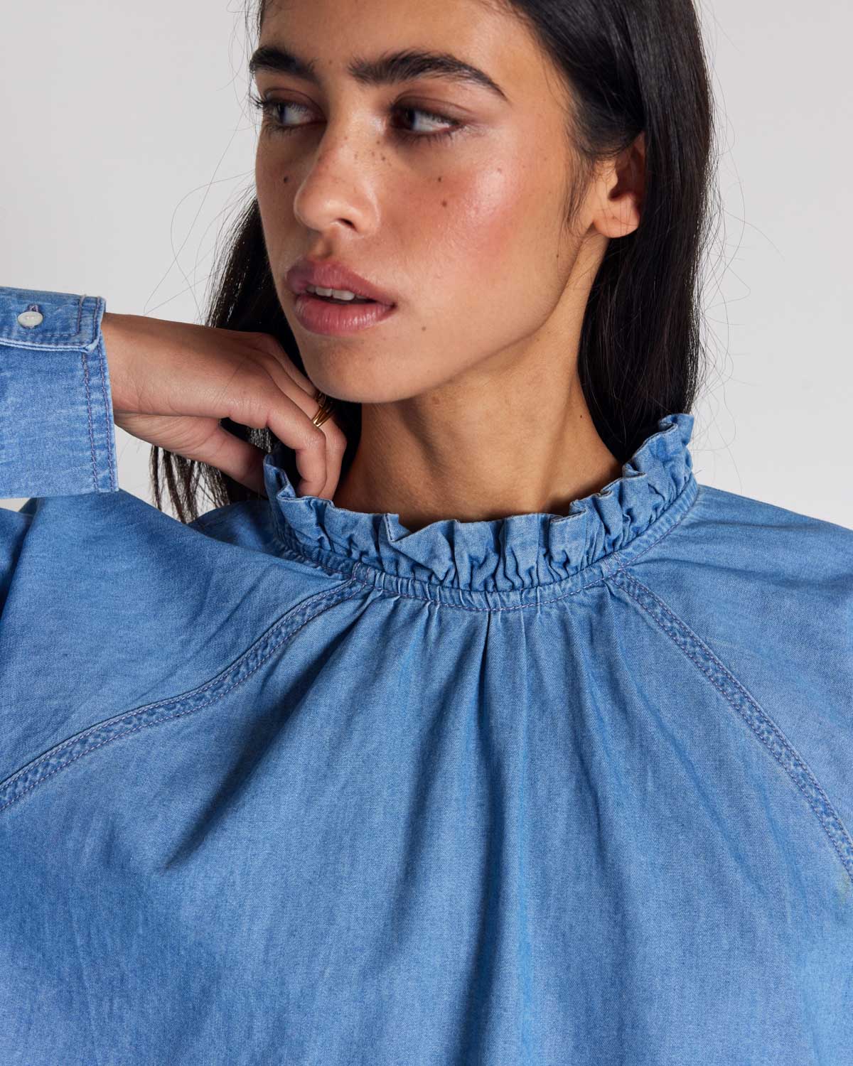 Blouse Zoelie bleu chambray