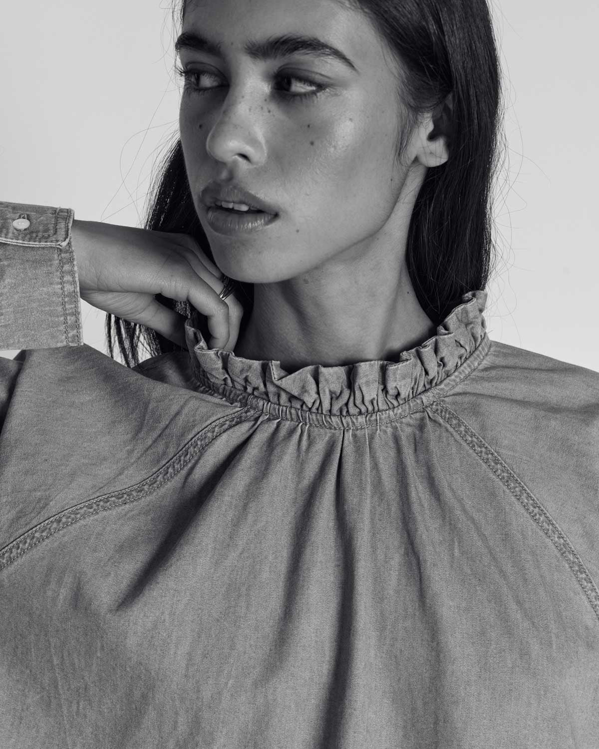 Blouse Zoelie bleu chambray