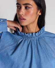 Blouse Zoelie bleu chambray