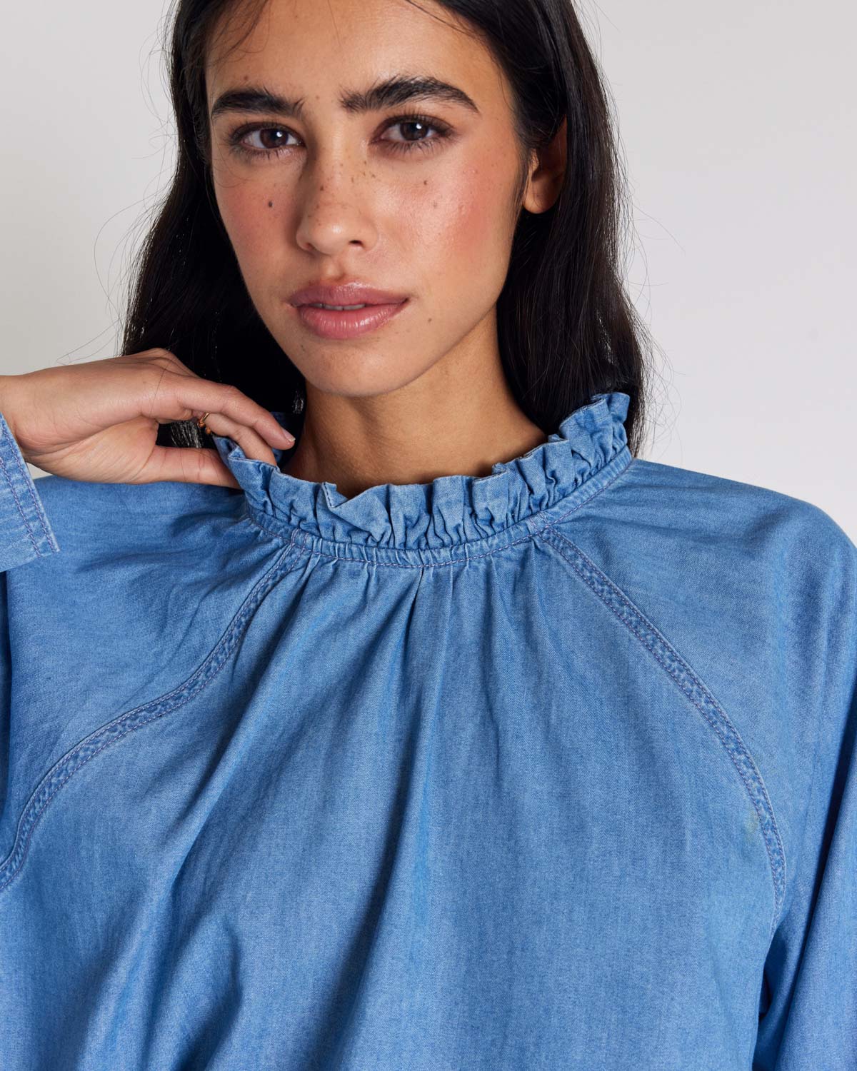 Blouse Zoelie bleu chambray