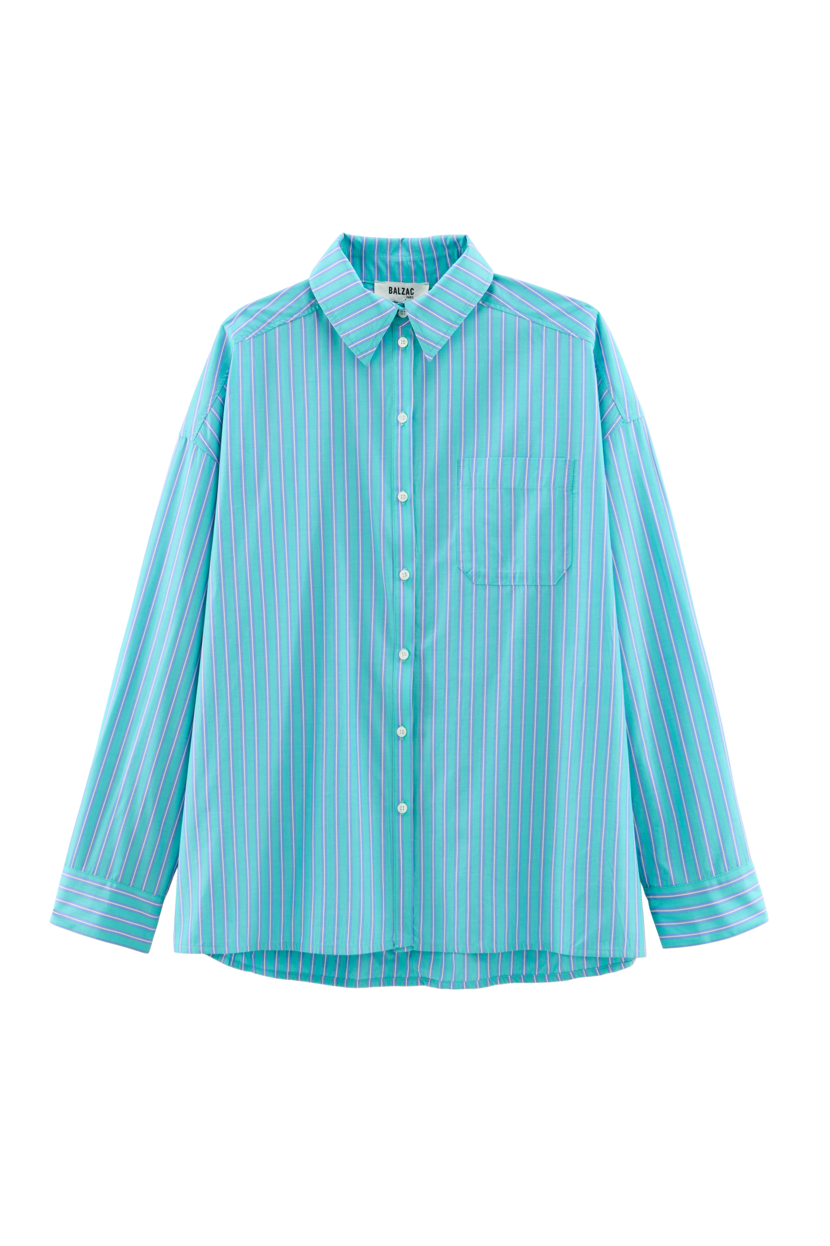 Chemise Hector rayures turquoise