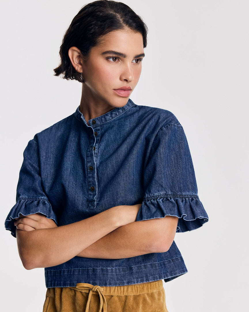 Blouse Constantine bleu chambray foncé