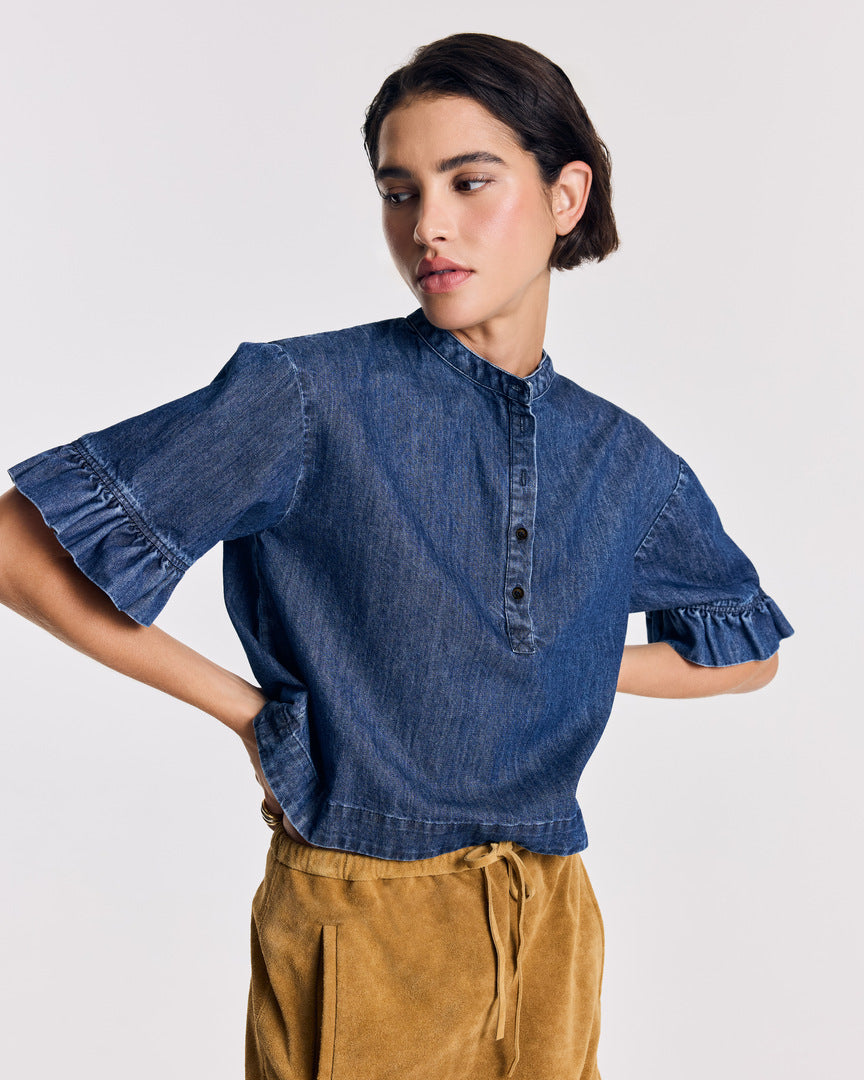 Blouse Constantine bleu chambray foncé