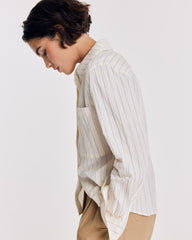 Chemise Jacinthe rayures écru et marine