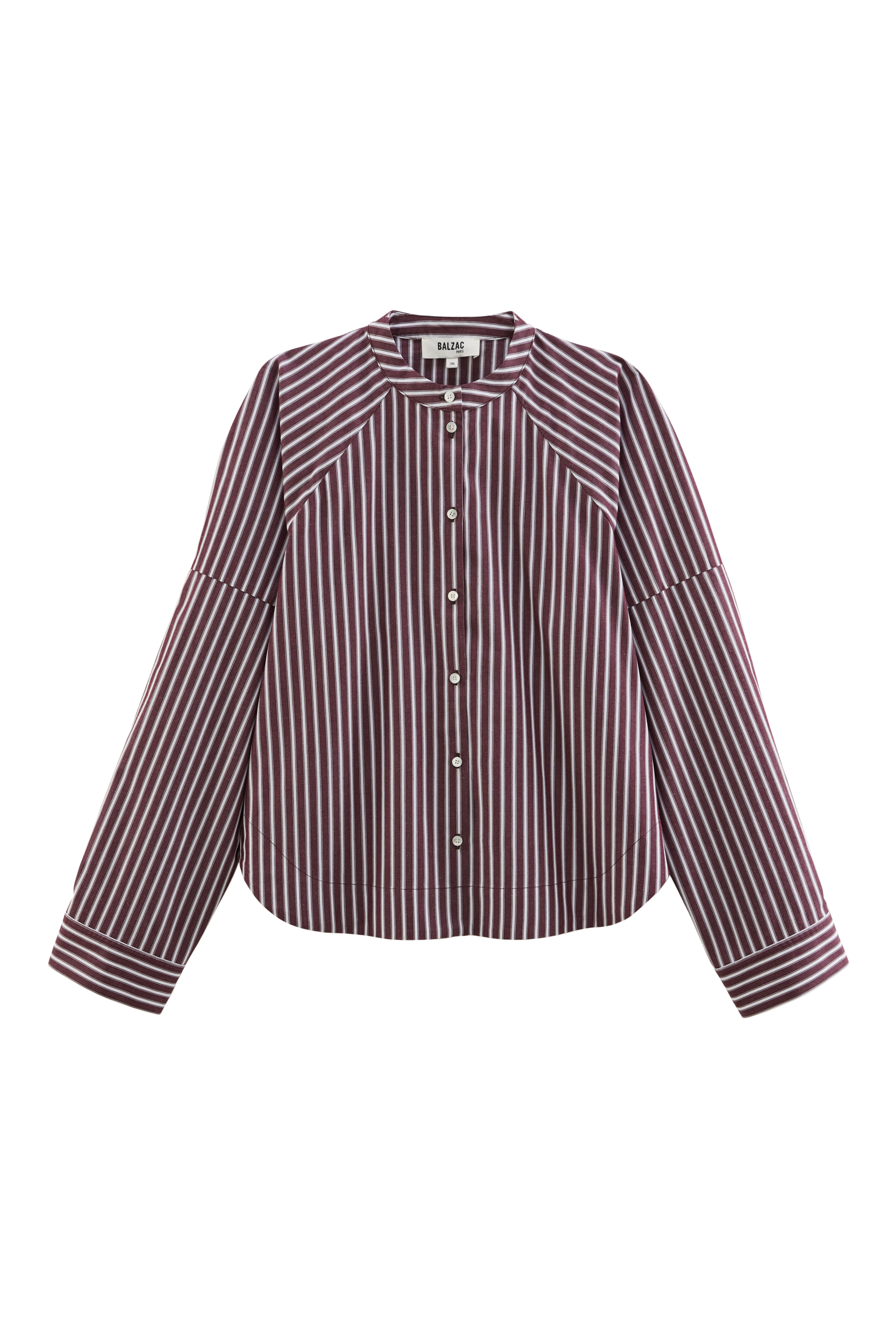 Chemise Josephine rayures prune