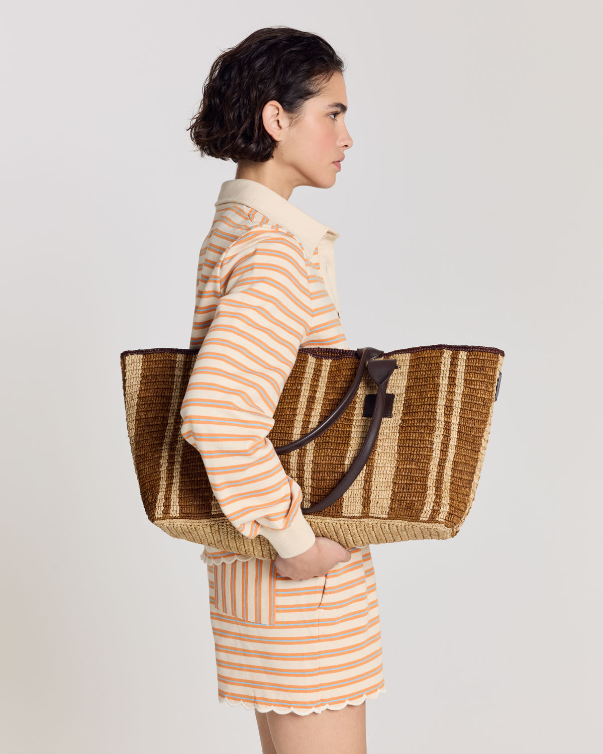 Panier Clément raphia et chocolat