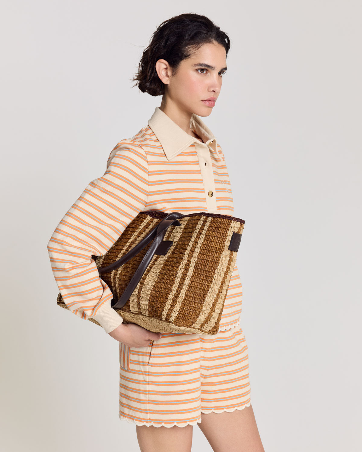 Panier Clément raphia et chocolat