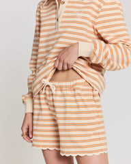 Short Tao rayures orange, bleu et écru