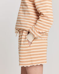 Short Tao rayures orange, bleu et écru