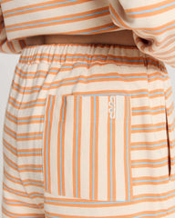 Short Tao rayures orange, bleu et écru