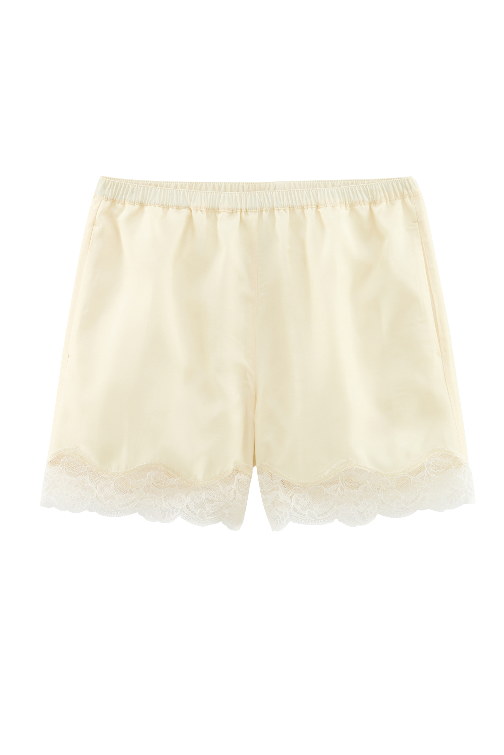 Short Flora jaune pastel et écru