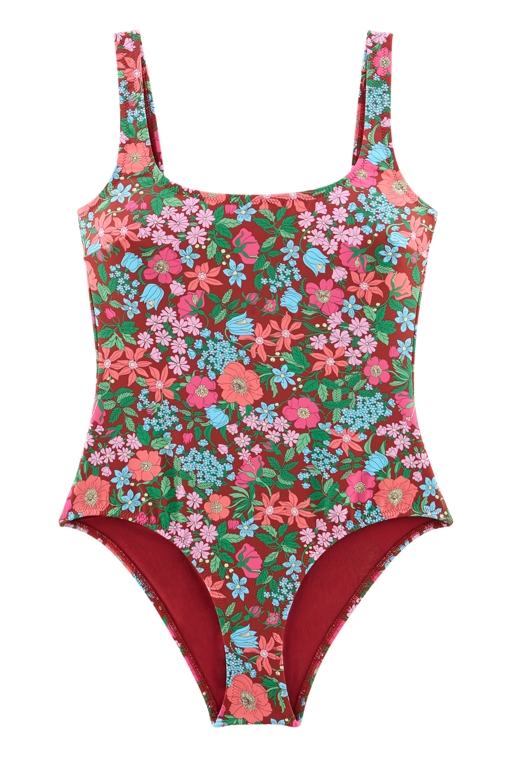 Maillot de bain Emy imprimé Liberty rose et bordeaux