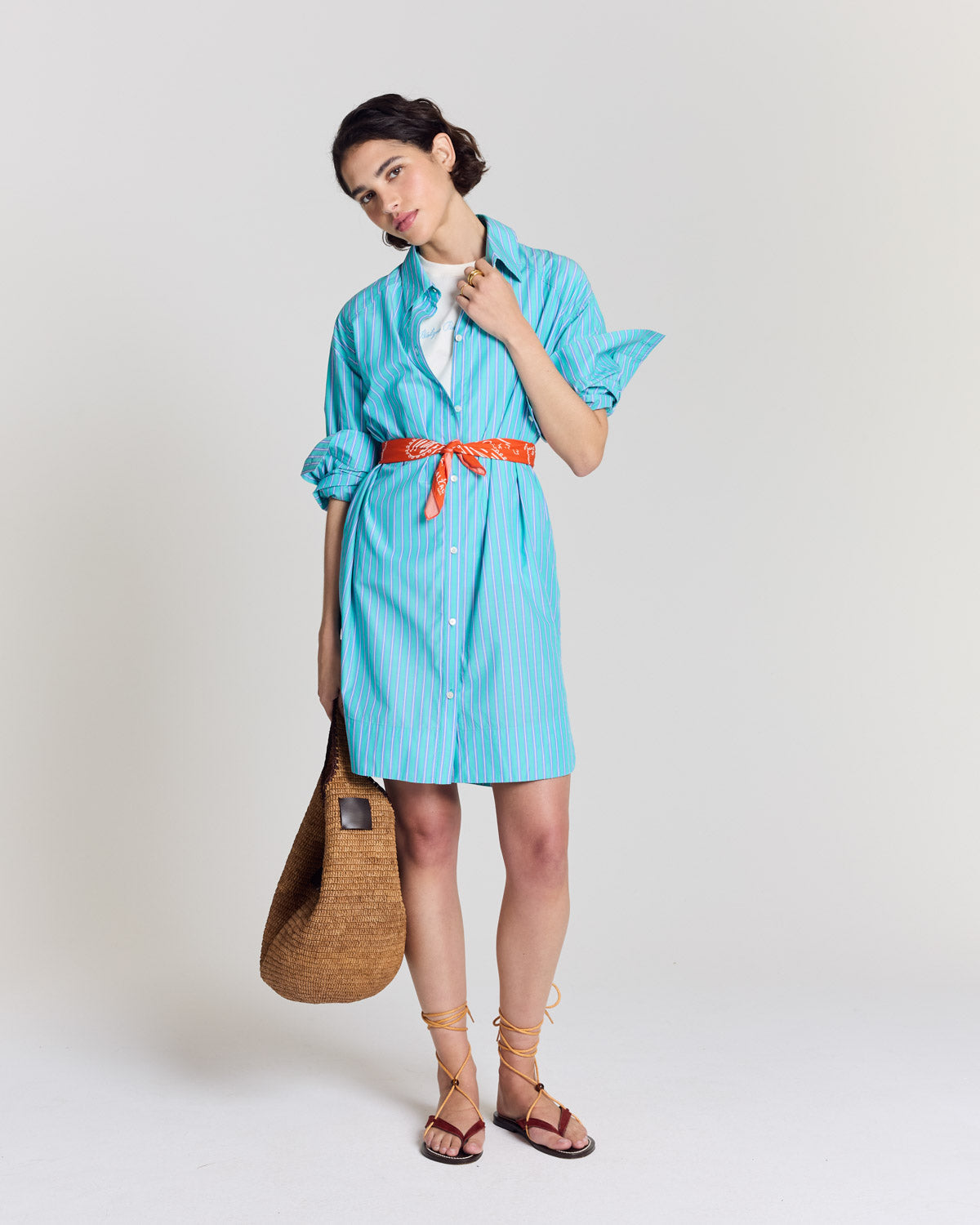 Robe Lowen rayures turquoise