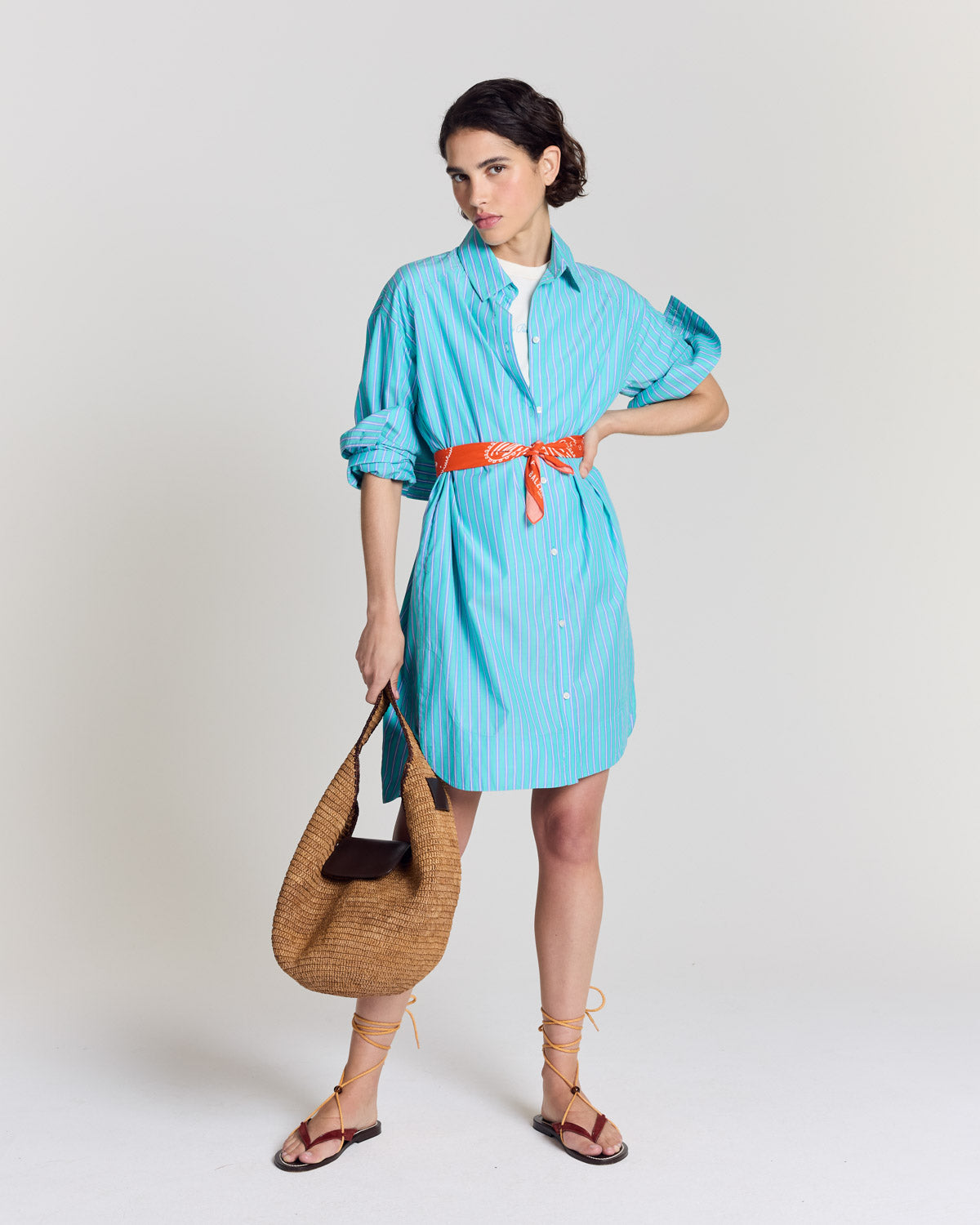 Robe Lowen rayures turquoise