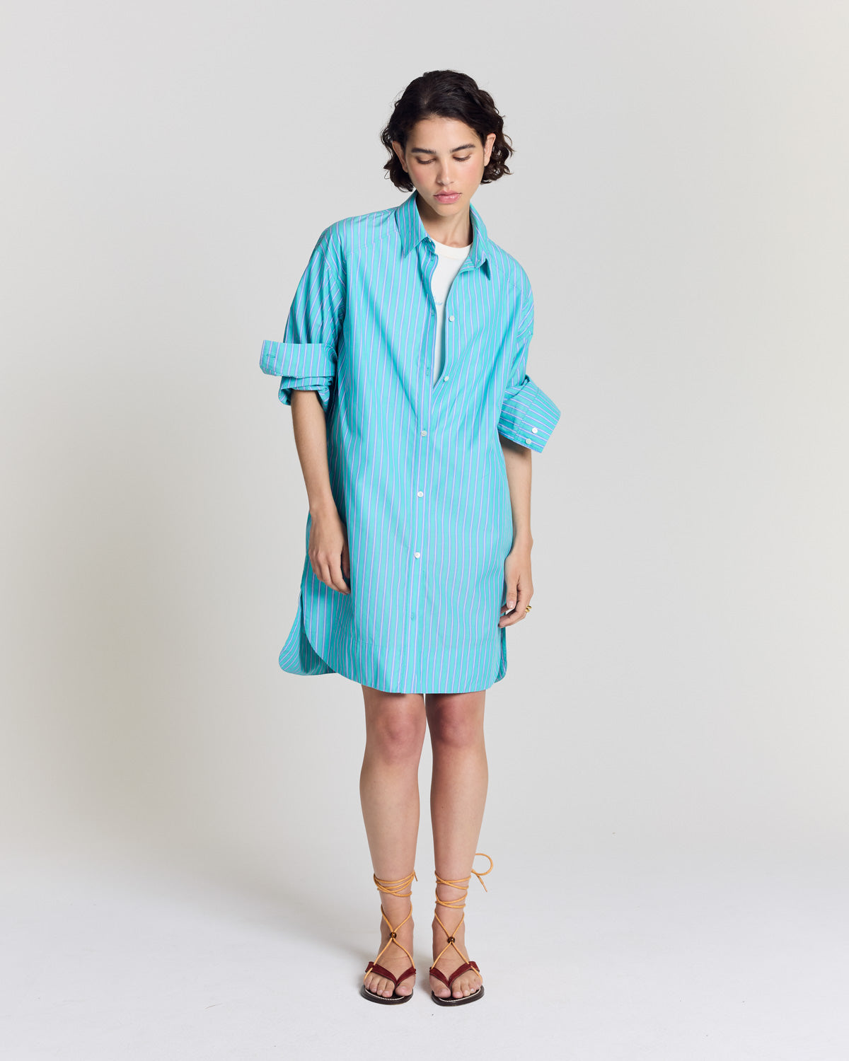 Robe Lowen rayures turquoise