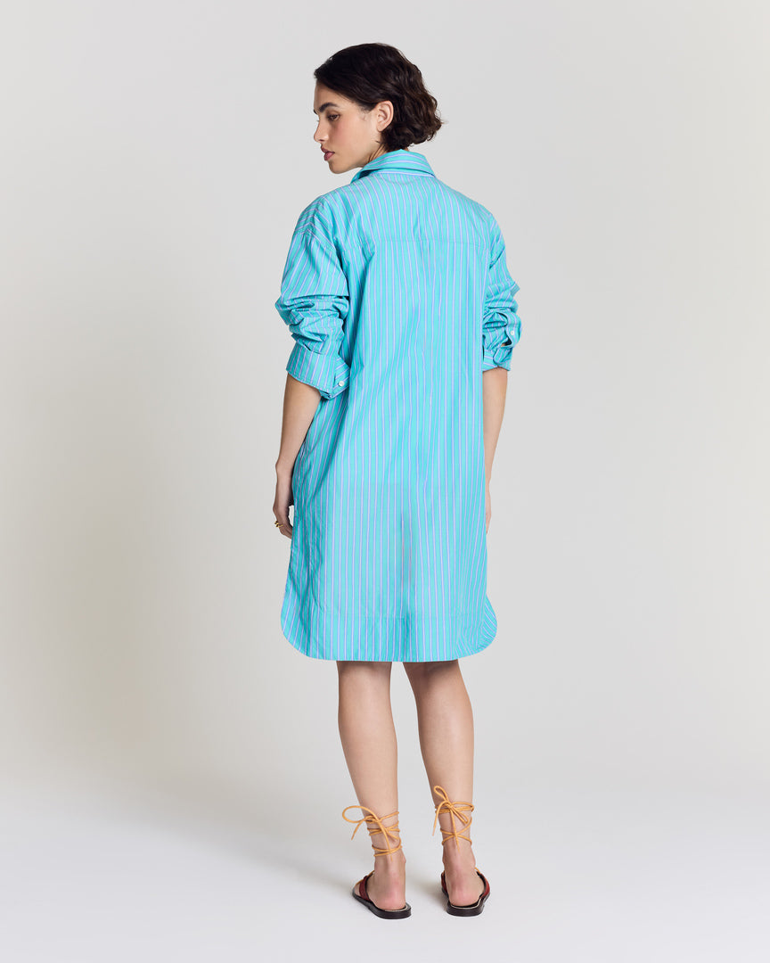Robe Lowen rayures turquoise