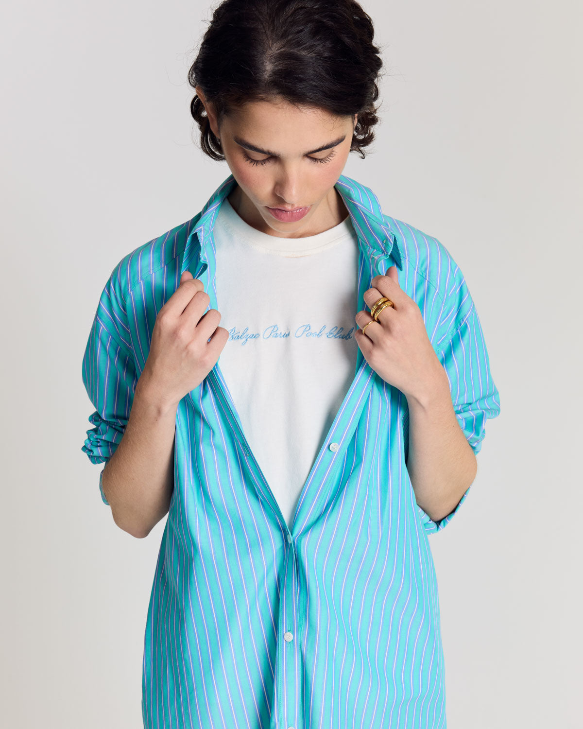 Robe Lowen rayures turquoise