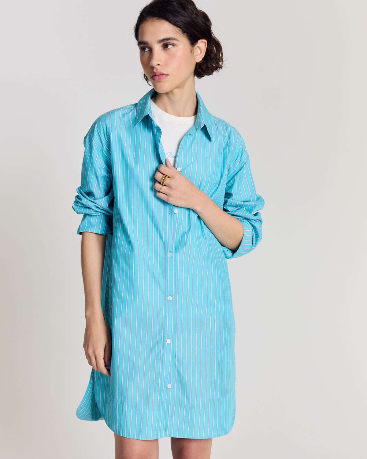 Robe Lowen rayures turquoise