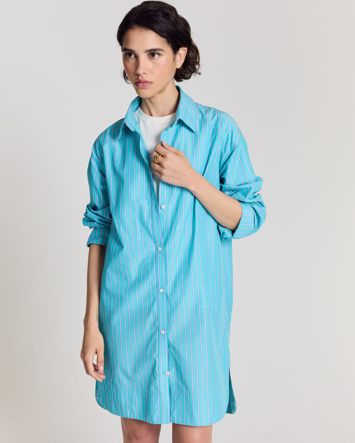Robe Lowen rayures turquoise