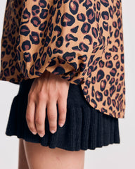 Blouse Camille léopard et rayures bleu