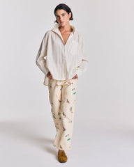 Chemise Léonor rayures écru et marine