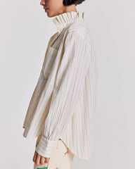 Chemise Léonor rayures écru et marine