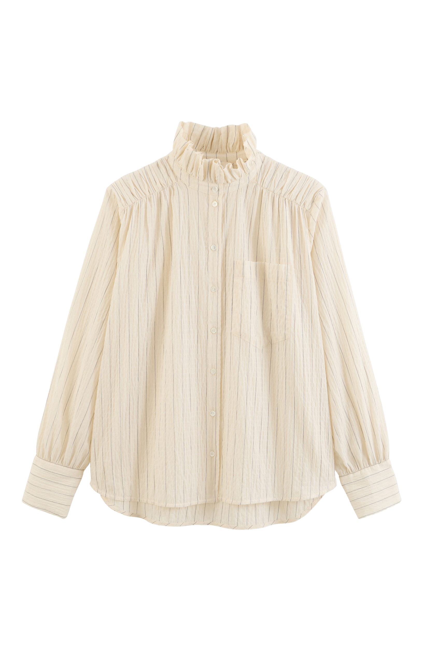 Chemise Léonor rayures écru et marine